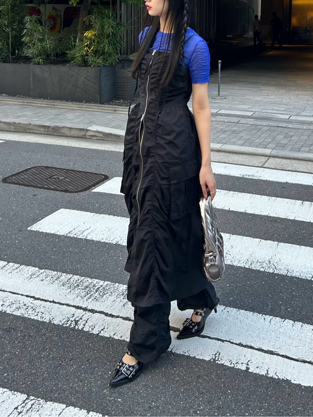 SLYのFRONT ZIP GATHER CAMI ワンピースを使ったコーディネート 