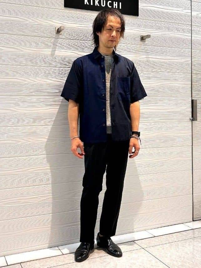 TAKEO KIKUCHIの【Made in JAPAN】パーツブロッキング 半袖シャツを使ったコーディネートを紹介します。｜Rakuten Fashion(楽天ファッション／旧楽天ブランドアベニュー)4002535