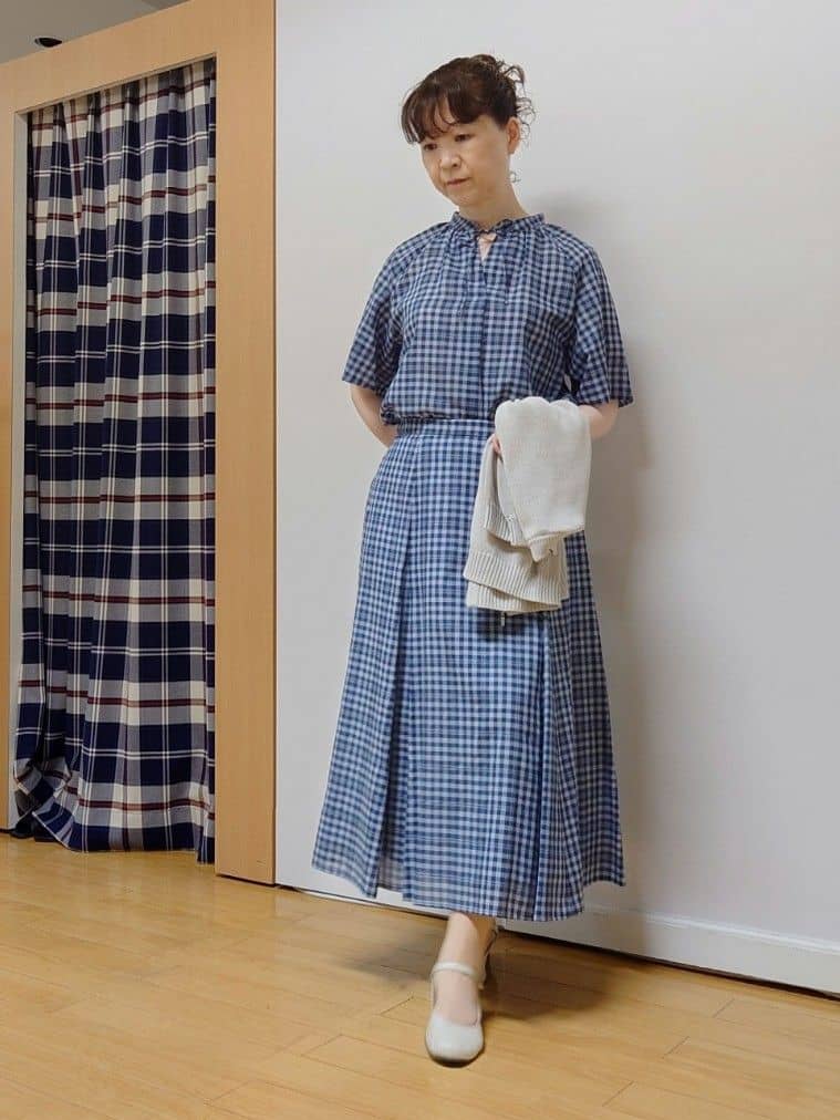 NEWYORKERのWギンガムチェック ラグランスキッパーブラウスを使ったコーディネートを紹介します。｜Rakuten Fashion(楽天ファッション／旧楽天ブランドアベニュー)4023543