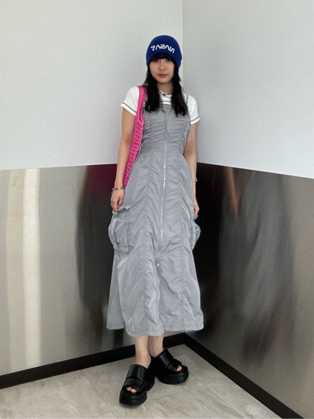 SLYのFRONT ZIP GATHER CAMI ワンピースを使ったコーディネート  