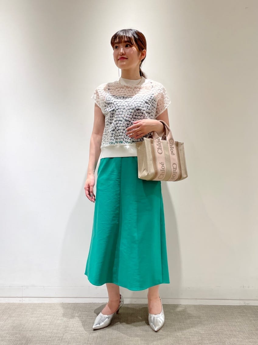 チュールエンブロイダリー レースフレンチスリーブプルオーバー