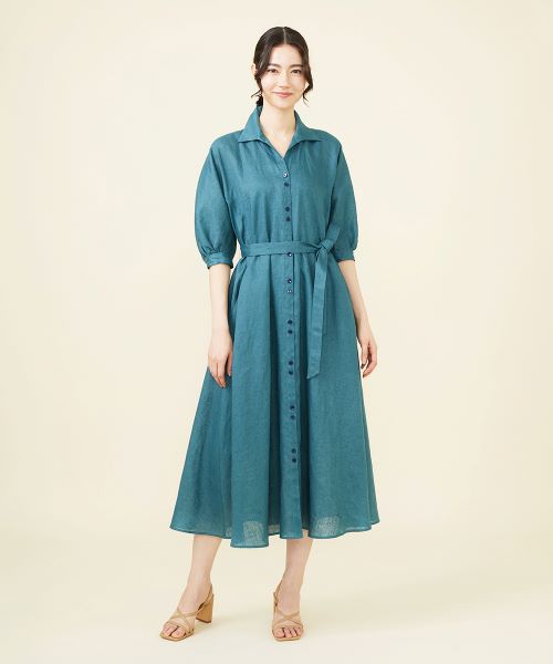Sybillaの平織りリネンパフスリーブドレスを使ったコーディネートを紹介します。｜Rakuten Fashion(楽天ファッション／旧楽天ブランドアベニュー)4037184