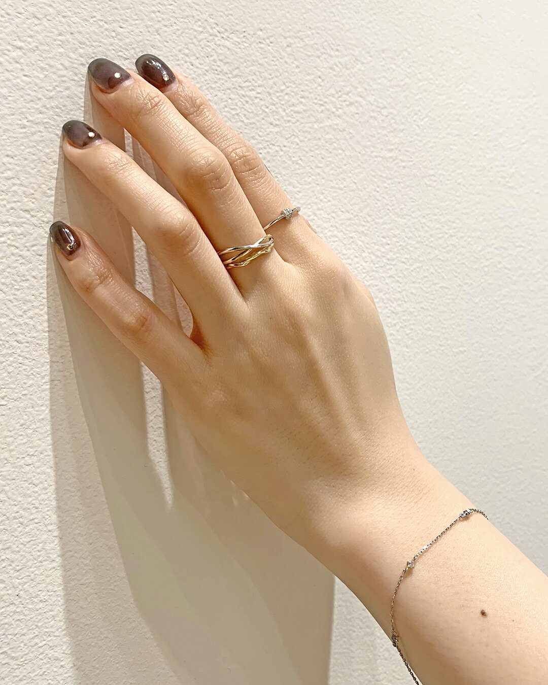 ete | [レイヤード] K10YG クロス バイカラー リング | Rakuten