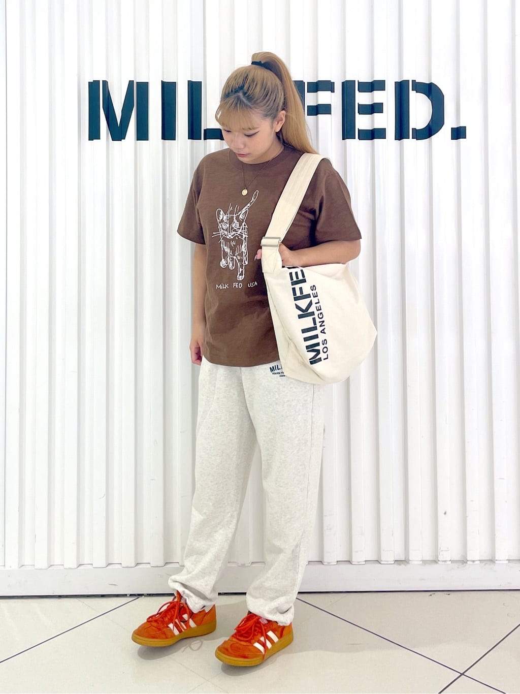 MILKFED.のCAT SLAB S/S TEE MILKFED.を使ったコーディネートを紹介します。｜Rakuten Fashion(楽天ファッション／旧楽天ブランドアベニュー)4039300