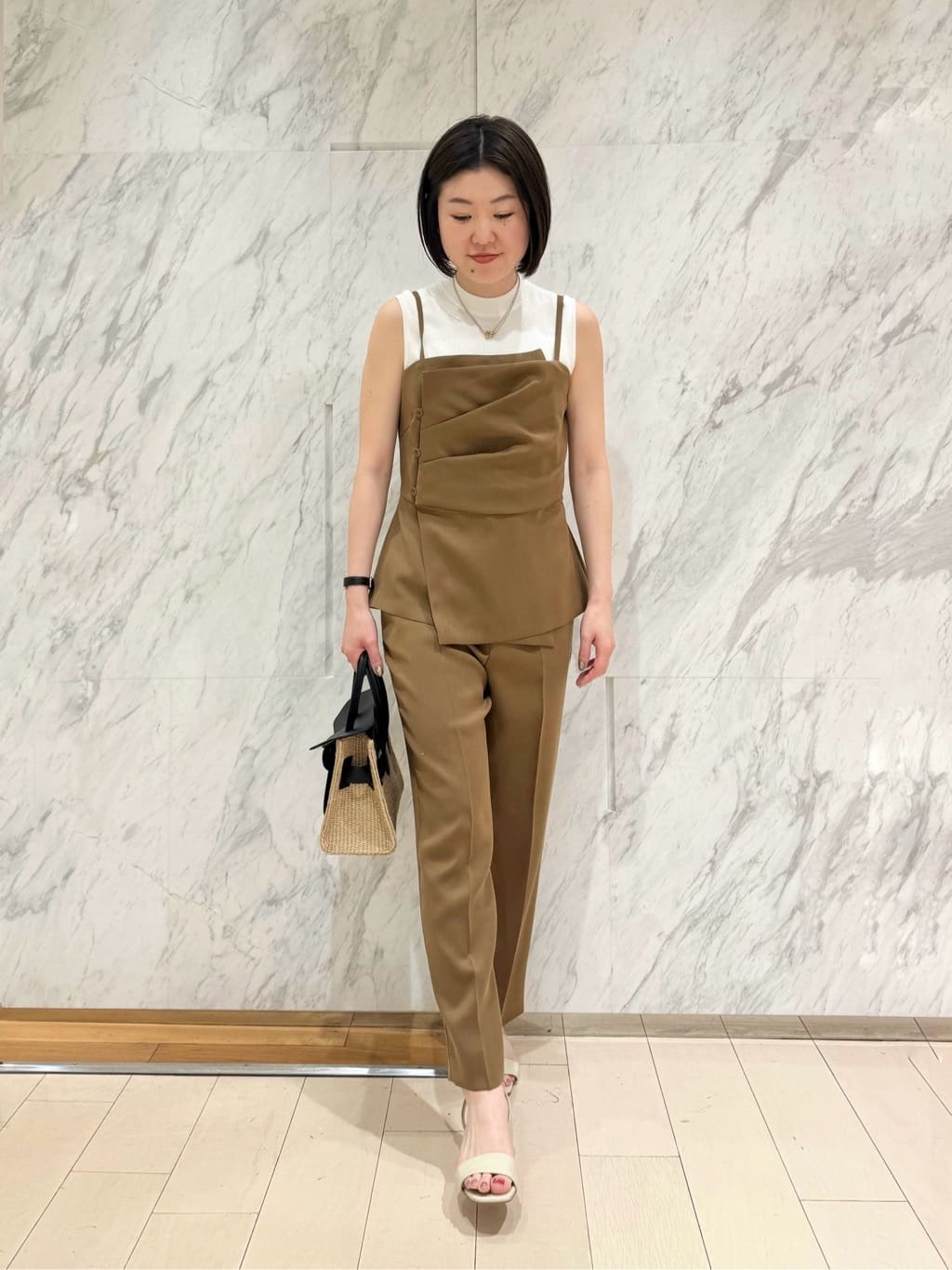 ANAYI | アセテートポリエステルノースリーブプルオーバー | Rakuten