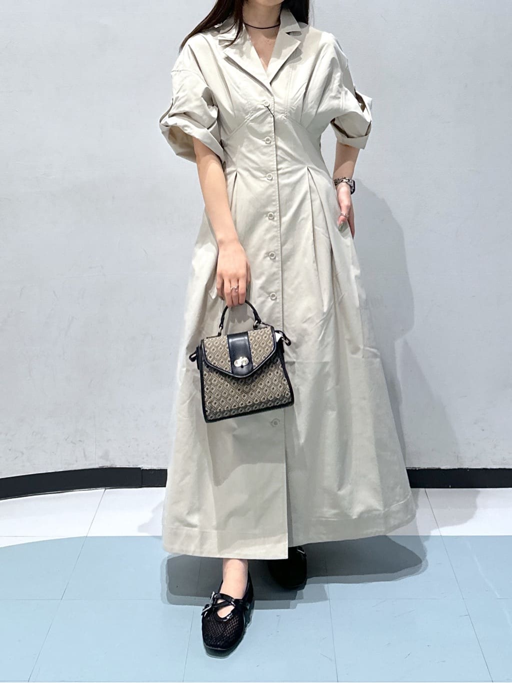 moussyのOPEN COLLAR SAFARI ドレスを使ったコーディネート | Rakuten 