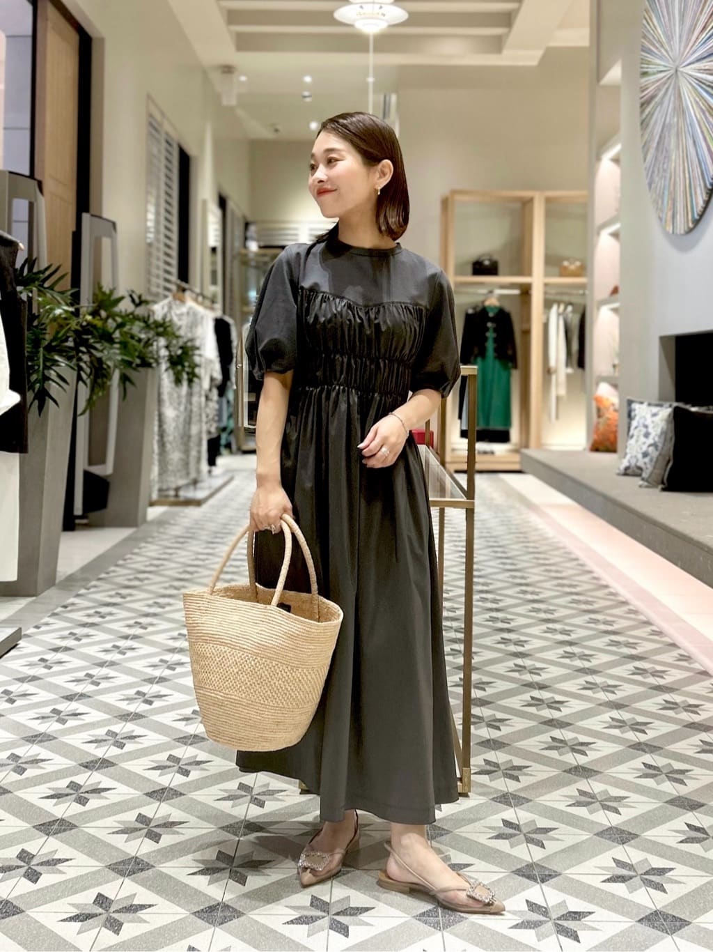 BALLSEY ボールジィ【36】コットンジャージーコンビシャーリングワンピース ボールジィ】コットンジャージーコンビ シャーリングワンピース 楽天