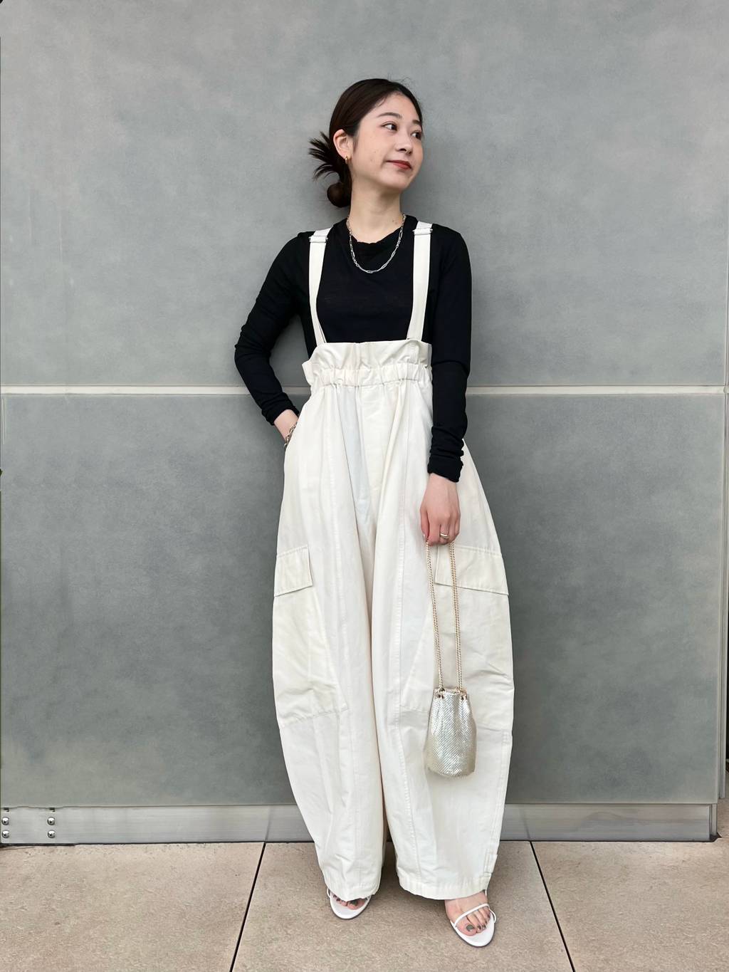 Curensology コットンナイロンサロペットパンツ