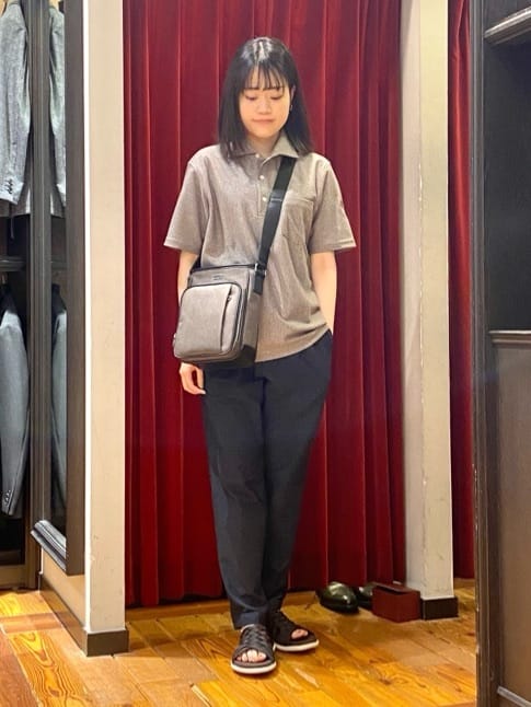 TAKEO KIKUCHIの【尾州織/Made in JAPAN】メランジ ポロシャツを使ったコーディネートを紹介します。｜Rakuten Fashion(楽天ファッション／旧楽天ブランドアベニュー)4081486