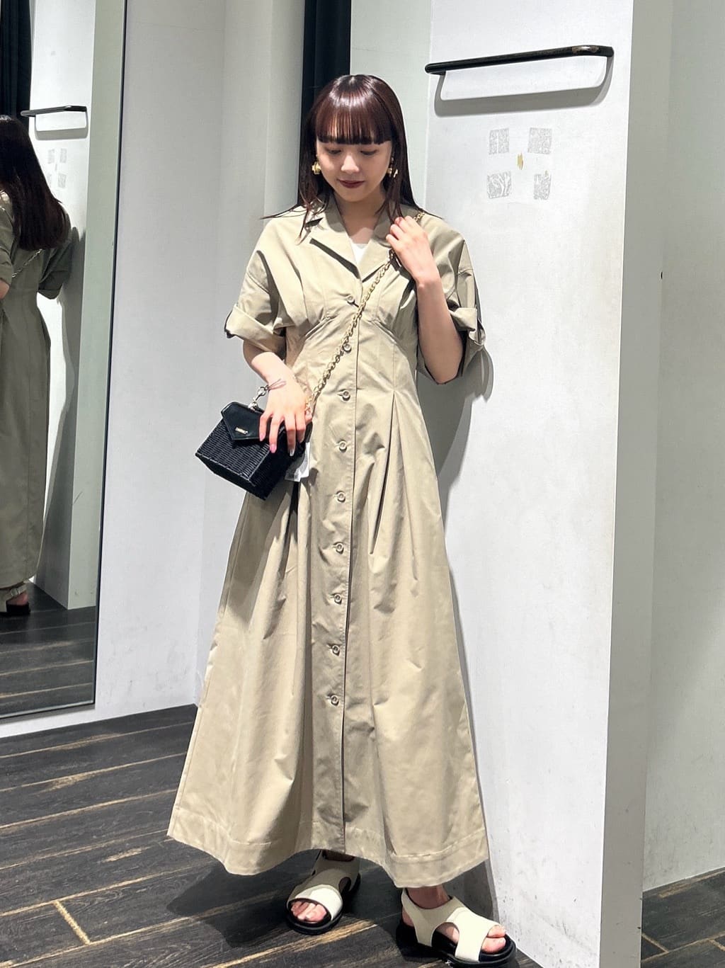 moussyのOPEN COLLAR SAFARI ドレスを使ったコーディネート | Rakuten 
