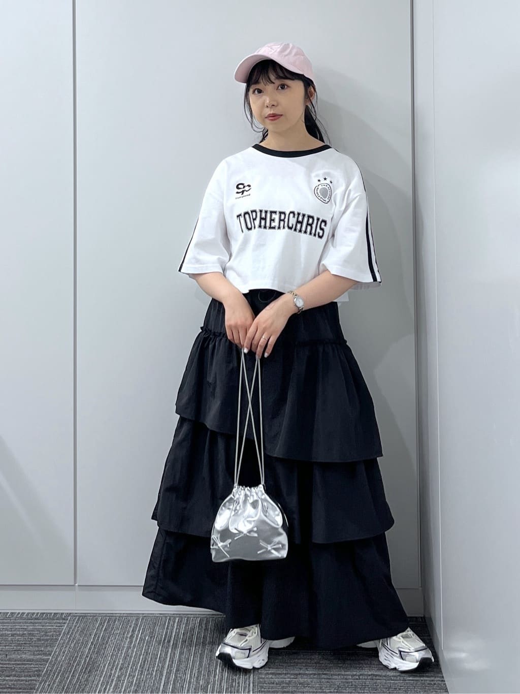 ナイロンティアード ロングスカート        