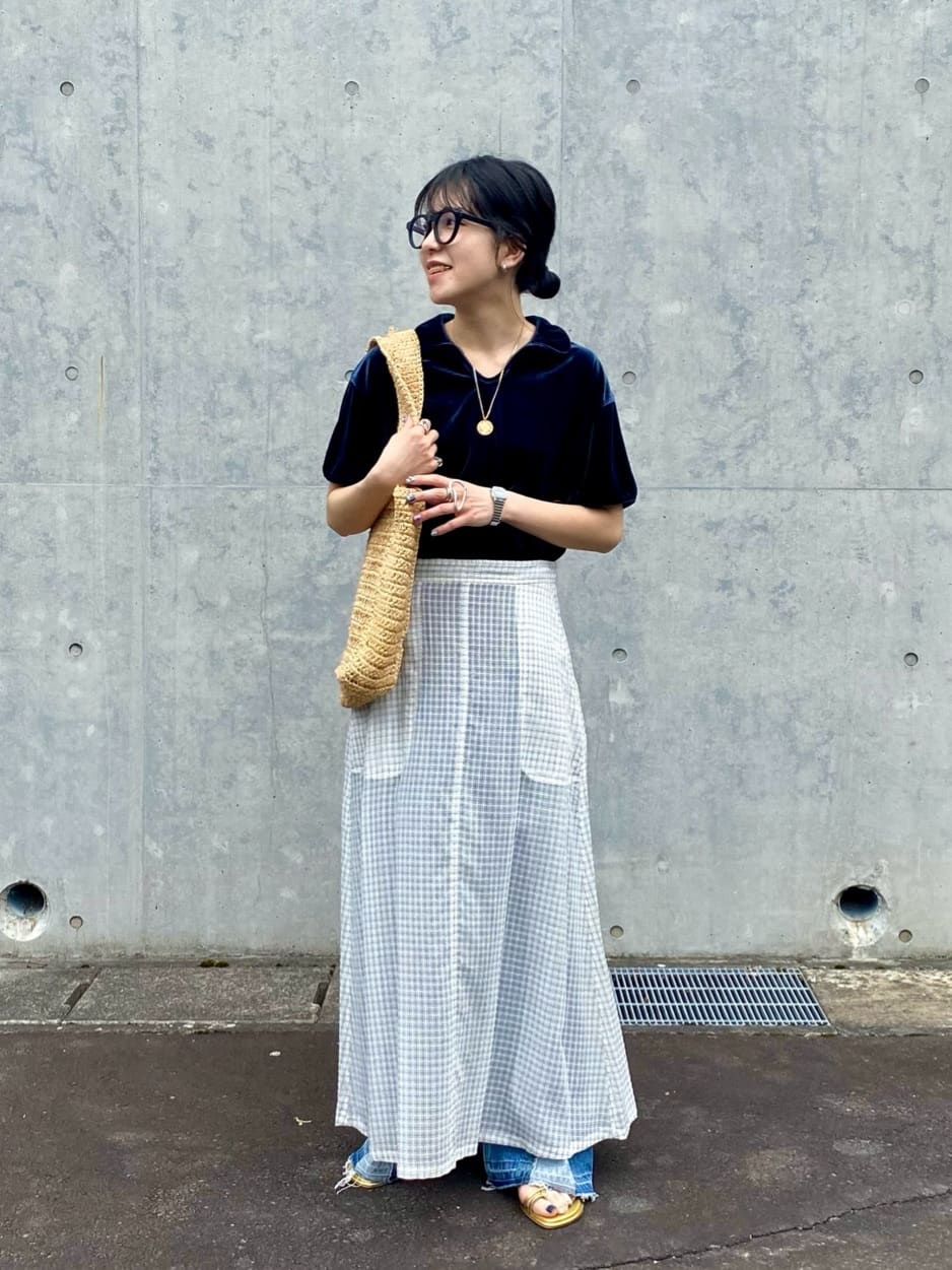 UNITED ARROWS LTD. OUTLETの<6(ROKU)>CUPRO COTTON SUKE CHECK SKIRT/スカートを使ったコーディネート  | Rakuten Fashion(楽天ファッション／旧楽天ブランドアベニュー)4159613