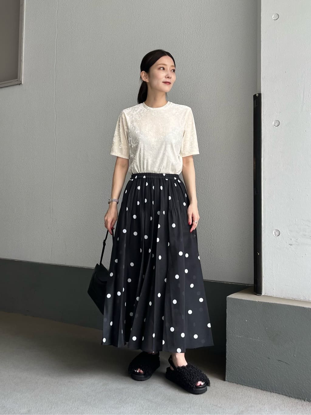 UNITED ARROWS オーガンジープリントプリーツスカート