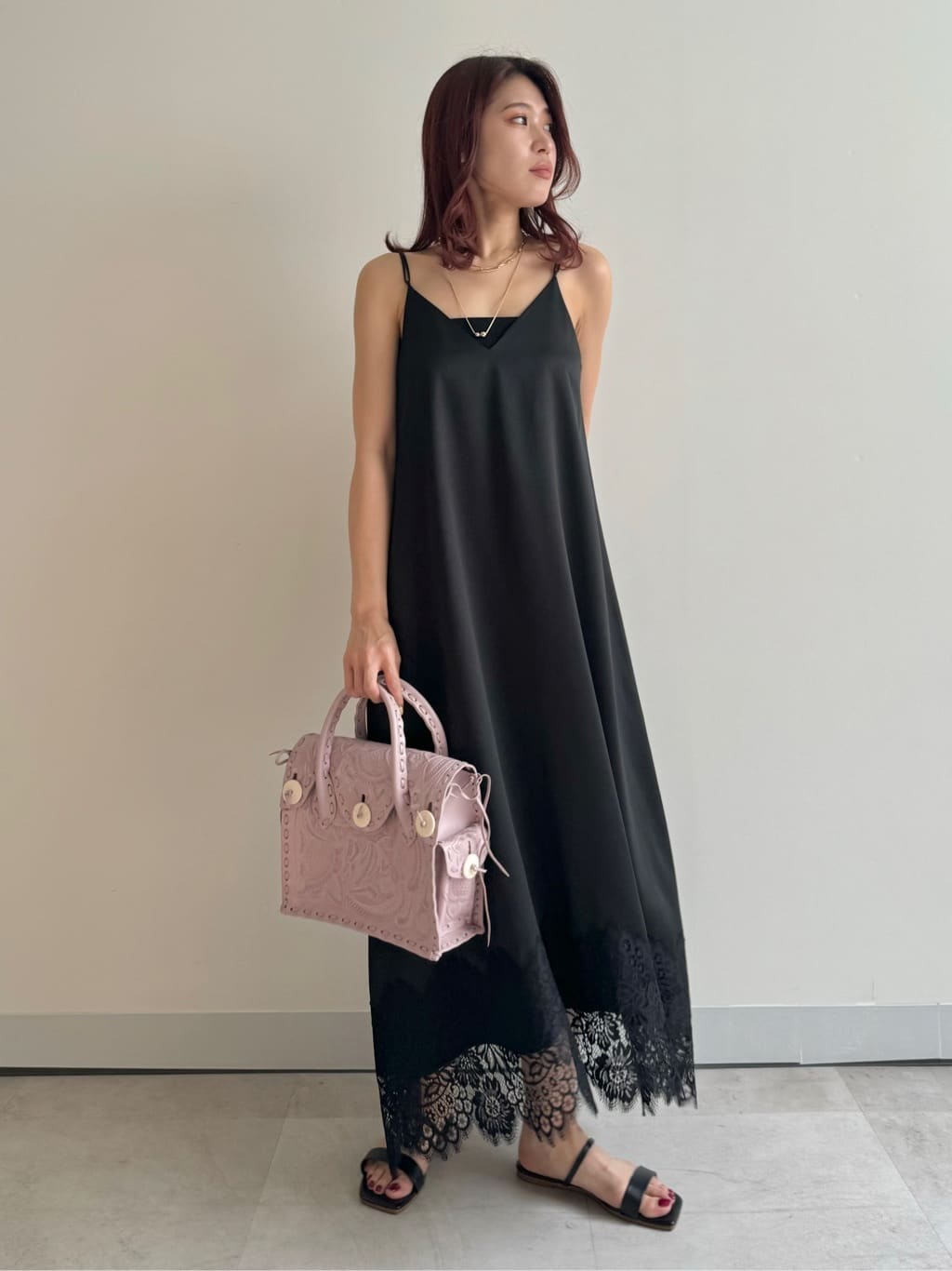 GRACE CONTINENTALのレースコンビ2wayキャミワンピースを使った 