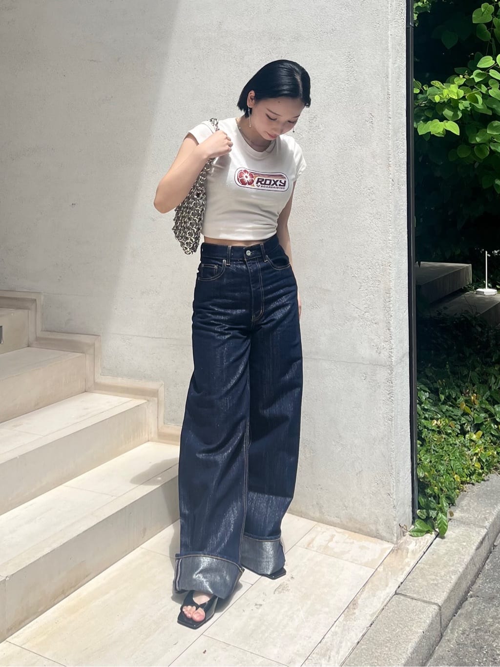 moussyのGLITTER DENIM WIDE STRAIGHTを使ったコーディネート 