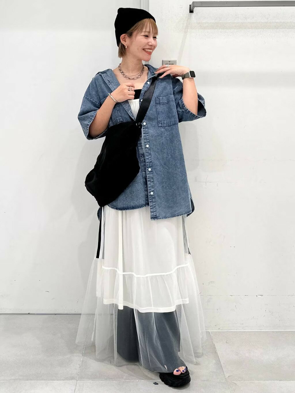 LAKOLEのサイドギャザーショルダーBAGを使ったコーディネートを紹介します。｜Rakuten Fashion(楽天ファッション／旧楽天ブランドアベニュー)4182994