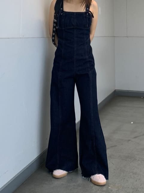 moussy | CORSET STRAP DENIM ジャンプスーツ | Rakuten Fashion(楽天