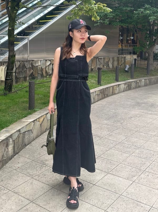 moussy デニムワンピース フロントジップ半袖デニムワンピース[品番 