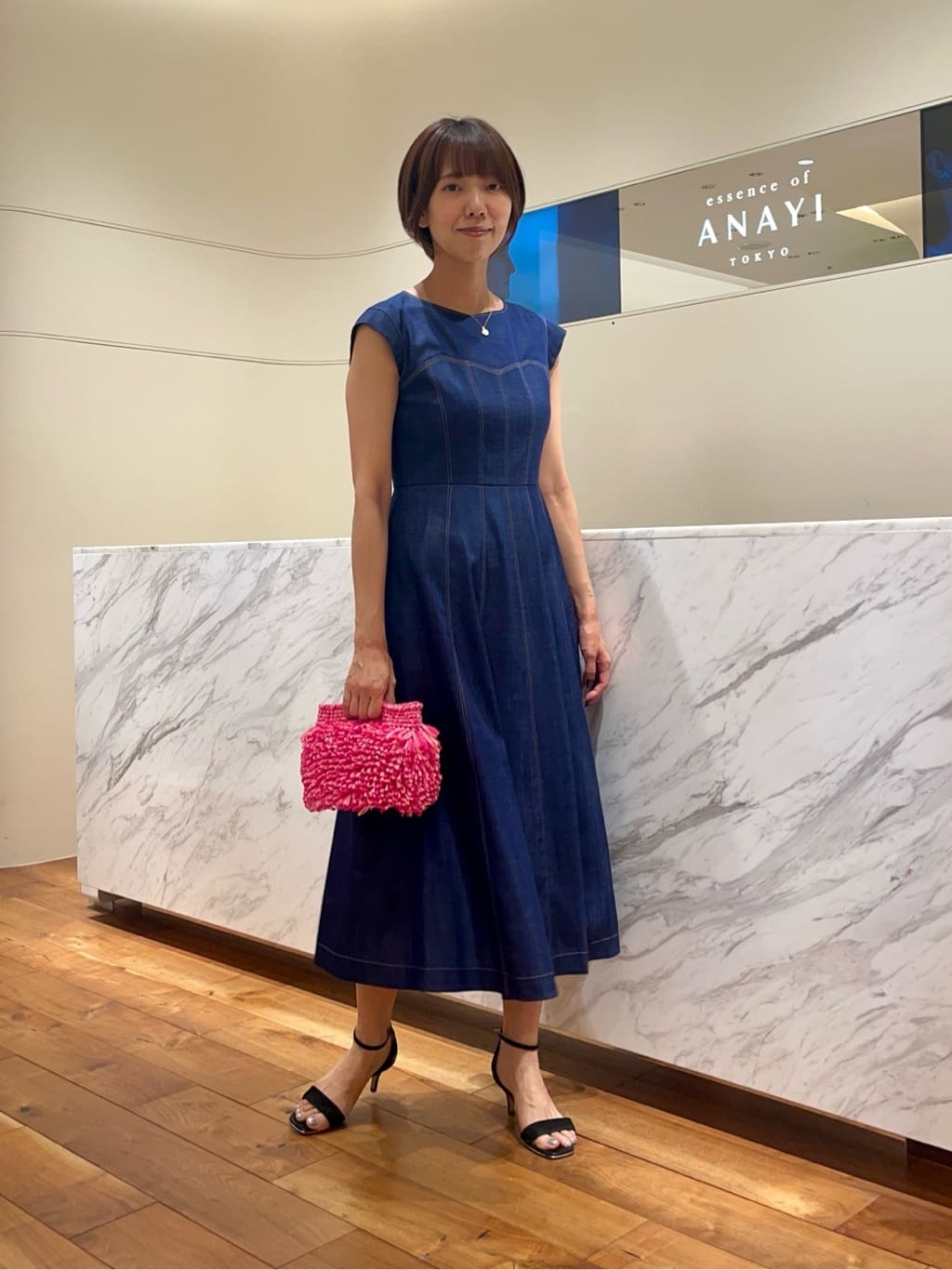 アナイデニムライクフレアワンピース