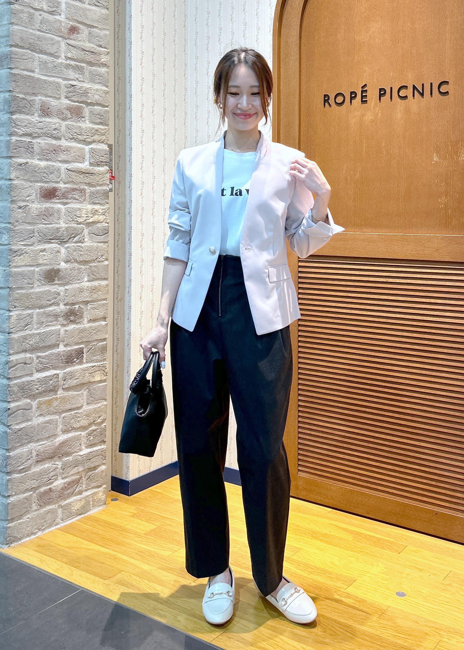 極美品 リネンライク ノーラペル ジャケット テーパードパンツ セットアップ ROPE' PICNIC | リネンライクノーラペルジャケット/セットアップ対応