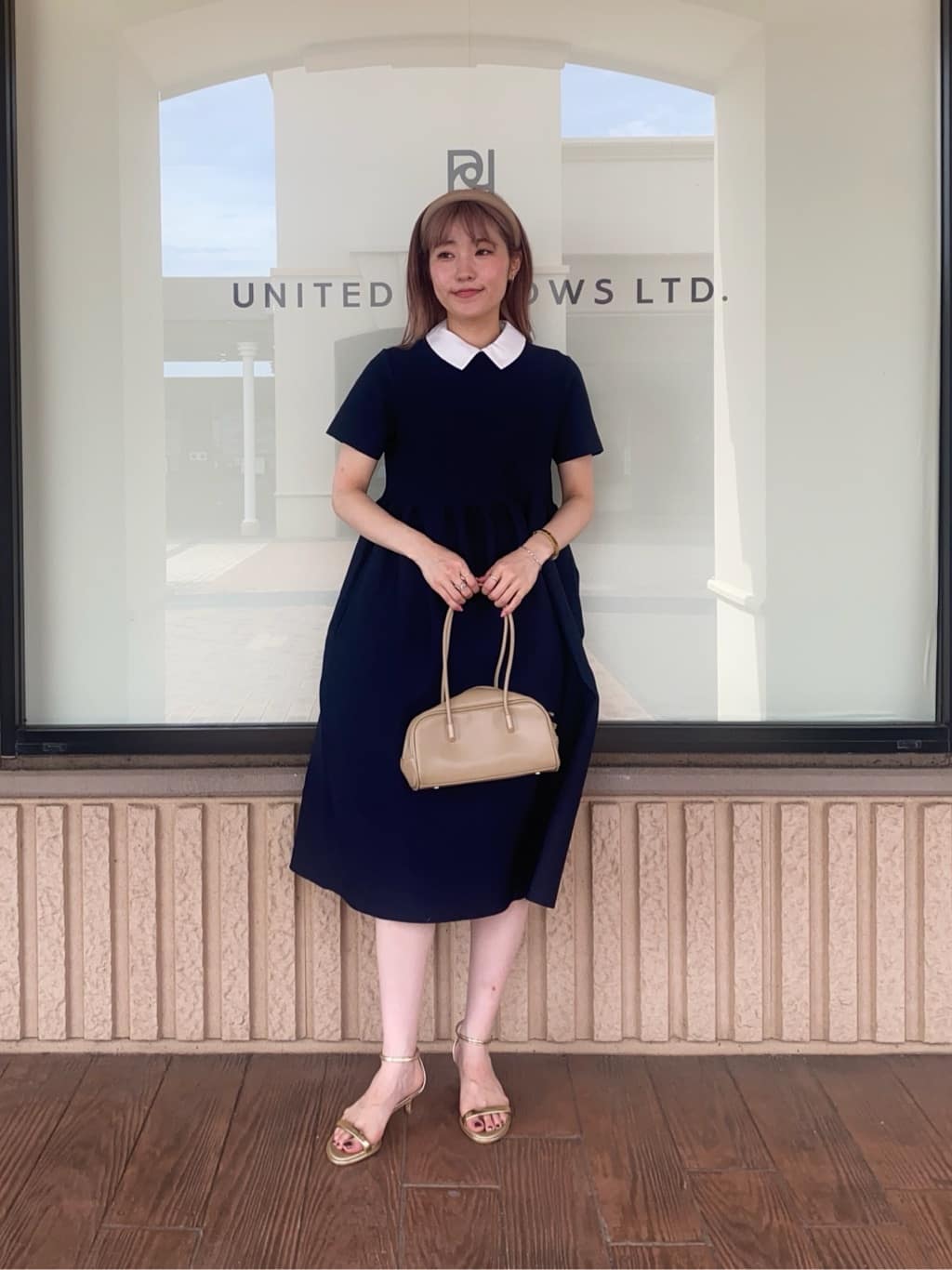 UNITED ARROWS ペプラム ショートスリーブ ワンピース