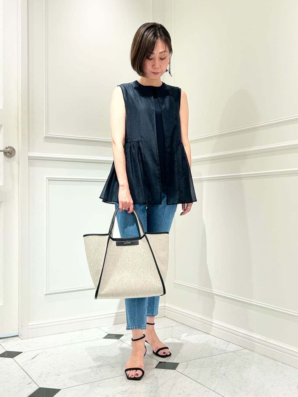 ANAYI | オーガンペプラムギャザージレ | Rakuten Fashion(楽天