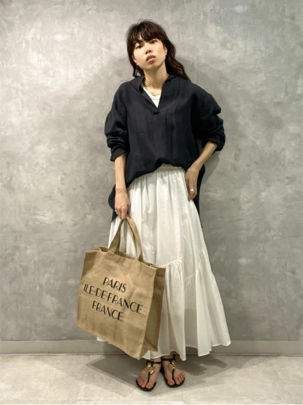Rouge vif la cleの麻混バックスリットスキッパーシャツを使ったコーディネートを紹介します。｜Rakuten Fashion(楽天ファッション／旧楽天ブランドアベニュー)4327365