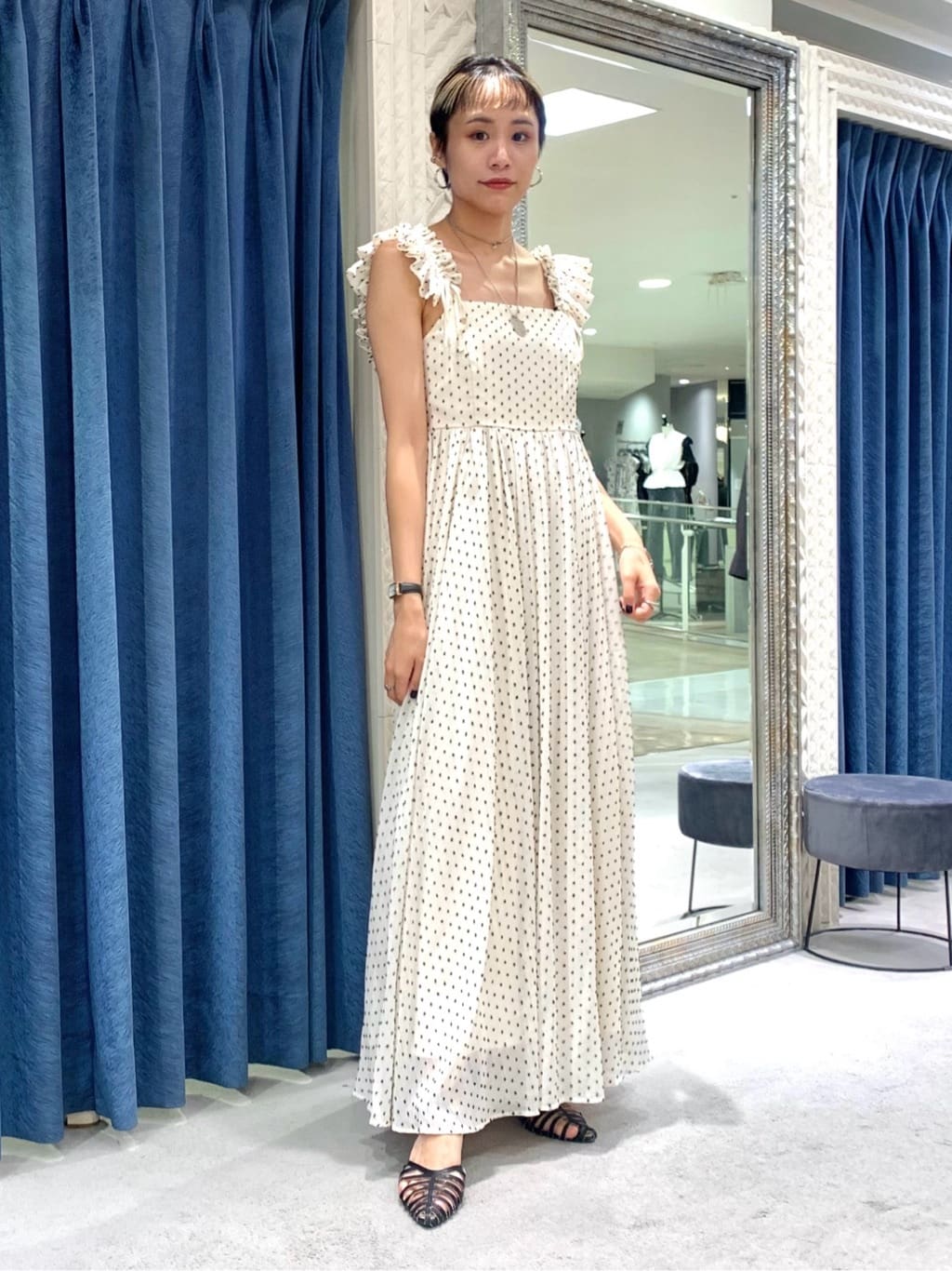 GRACE CONTINENTAL ドットジャガードワンピース