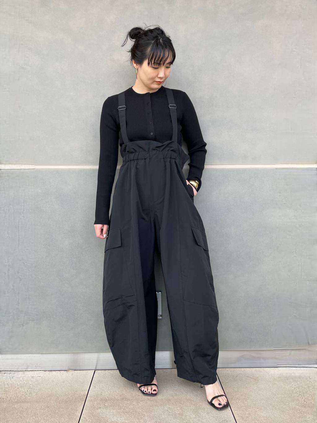 Curensology コットンナイロンサロペットパンツ