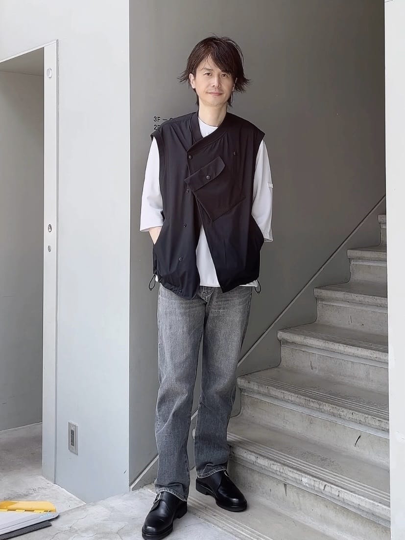 TAKEO KIKUCHIの【接触冷感/Made in JAPAN】七分袖 梨地カットソーを使ったコーディネートを紹介します。｜Rakuten Fashion(楽天ファッション／旧楽天ブランドアベニュー)4374291