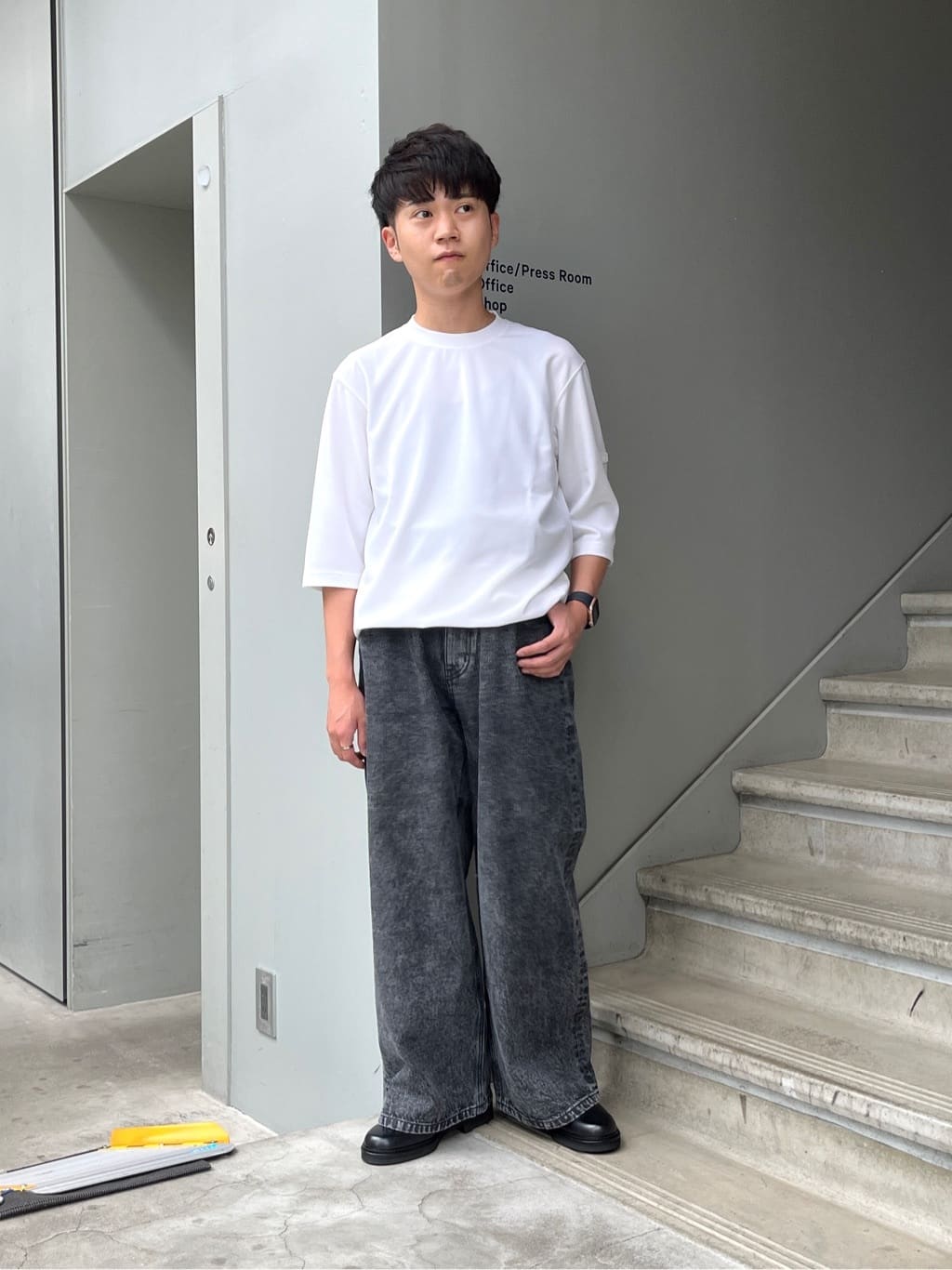 TAKEO KIKUCHIの【接触冷感/Made in JAPAN】七分袖 梨地カットソーを使ったコーディネートを紹介します。｜Rakuten Fashion(楽天ファッション／旧楽天ブランドアベニュー)4374325