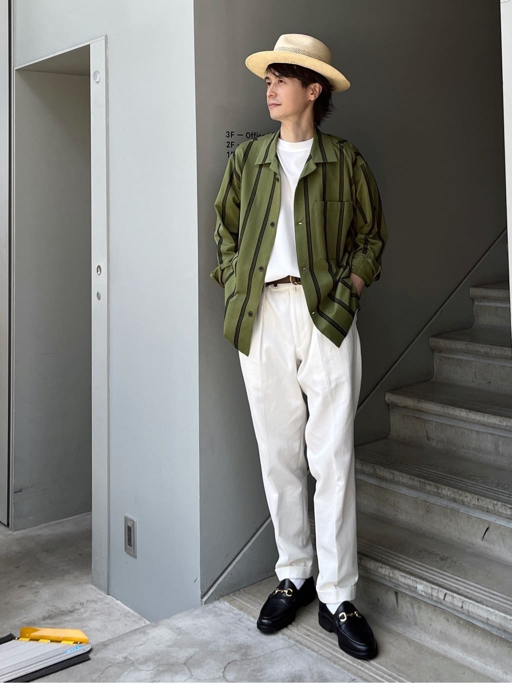 TAKEO KIKUCHIのカラミ ストライプ ジャージー シャツを使ったコーディネートを紹介します。｜Rakuten Fashion(楽天ファッション／旧楽天ブランドアベニュー)4391151