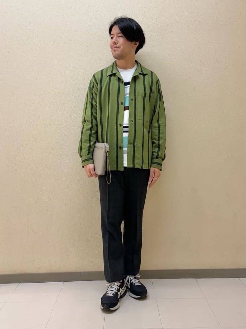 TAKEO KIKUCHIのカラミ ストライプ ジャージー シャツを使ったコーディネートを紹介します。｜Rakuten Fashion(楽天ファッション／旧楽天ブランドアベニュー)4397215