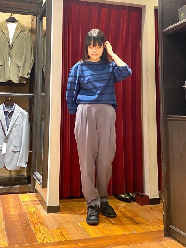 TAKEO KIKUCHIの【7分袖/Made in JAPAN】カラミ ボーダーカットソーを使ったコーディネートを紹介します。｜Rakuten Fashion(楽天ファッション／旧楽天ブランドアベニュー)4400194