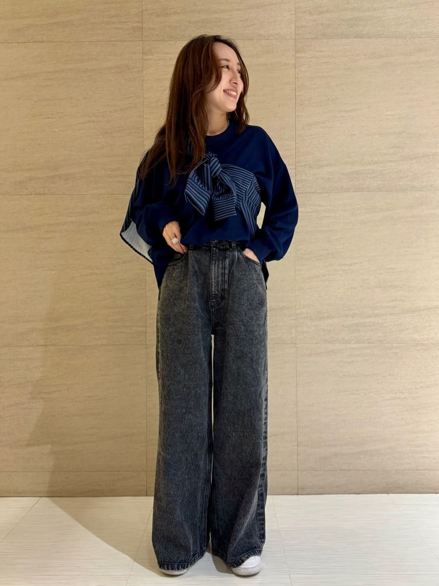 tk.TAKEO KIKUCHIのカラーワッフルオーバーサイズカットソーを使ったコーディネートを紹介します。｜Rakuten Fashion(楽天ファッション／旧楽天ブランドアベニュー)4427356