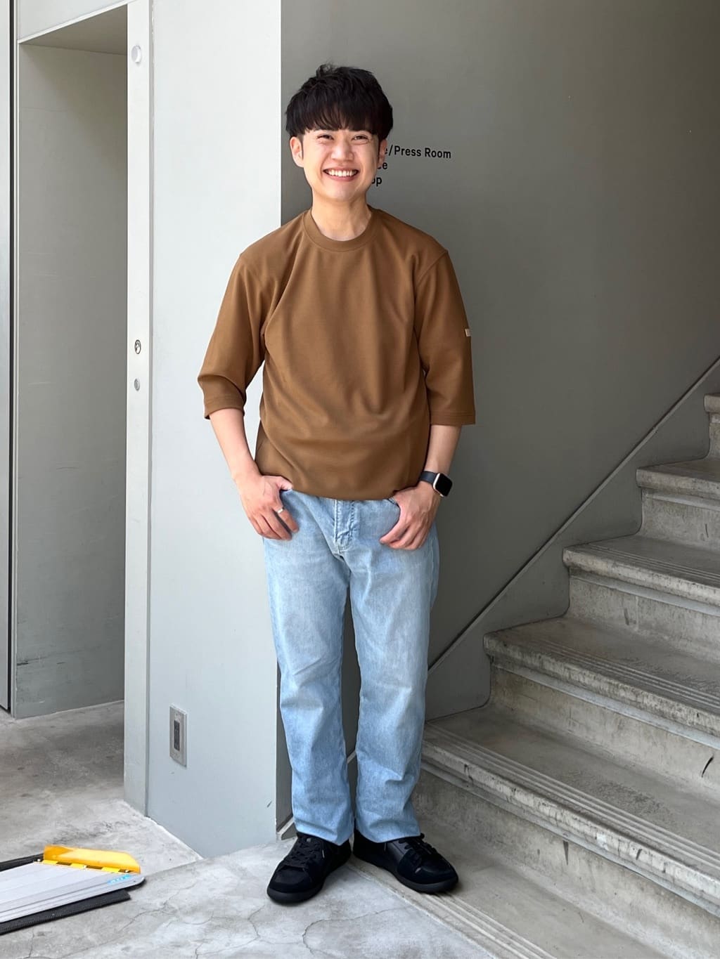 TAKEO KIKUCHIの【接触冷感/Made in JAPAN】七分袖 梨地カットソーを使ったコーディネートを紹介します。｜Rakuten Fashion(楽天ファッション／旧楽天ブランドアベニュー)4430548