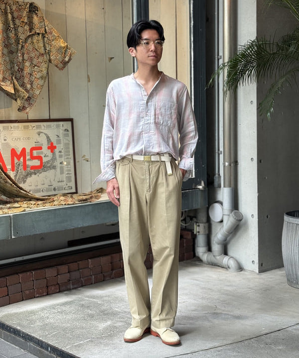 美品⭐️ビームス取扱 ダントン バンドカラーダブルガーゼシャツ 青 