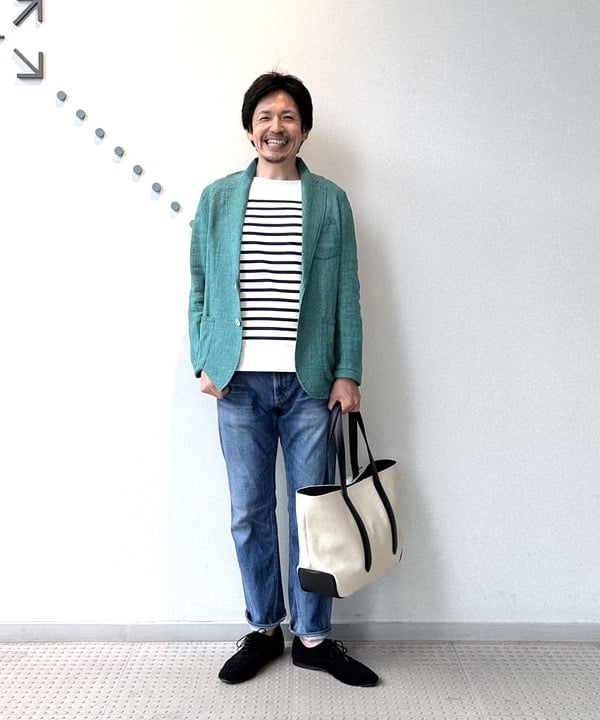 BEAMS OUTLETのGIANNETTO * Brilla per il gusto / 別注 リネン グリーンジャケットを使ったコーディネートを紹介します。｜Rakuten Fashion(楽天ファッション／旧楽天ブランドアベニュー)4445424