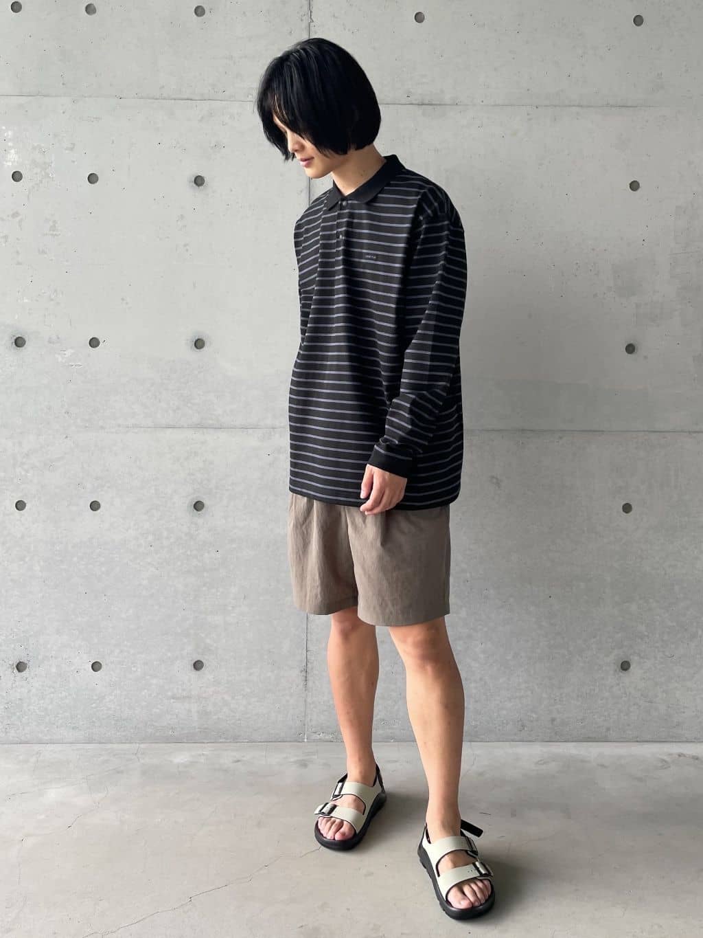 Snow PeakのHeavy Cotton Border Long Sleeve Polo Shirtを使ったコーディネートを紹介します。｜Rakuten Fashion(楽天ファッション／旧楽天ブランドアベニュー)4452365