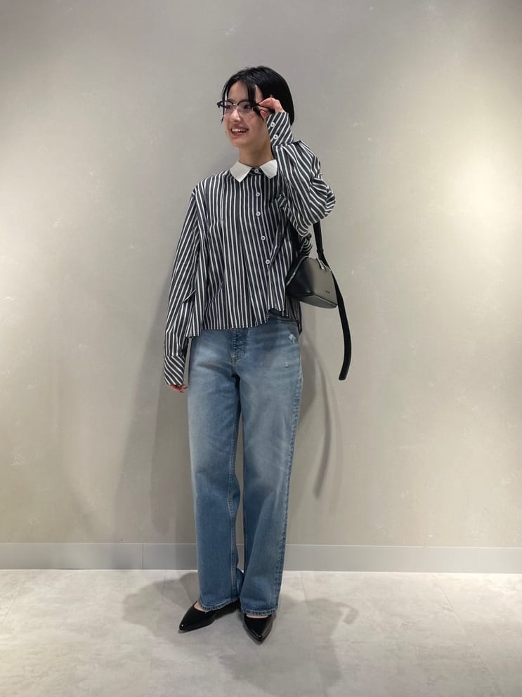 LASUDのストライプタックショートシャツを使ったコーディネートを紹介します。｜Rakuten Fashion(楽天ファッション／旧楽天ブランドアベニュー)4454288