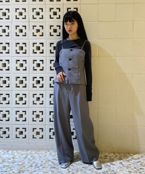 Demi-Luxe BEAMSのトリアセテート ベロア ロングスリーブ Tシャツ 24AW 