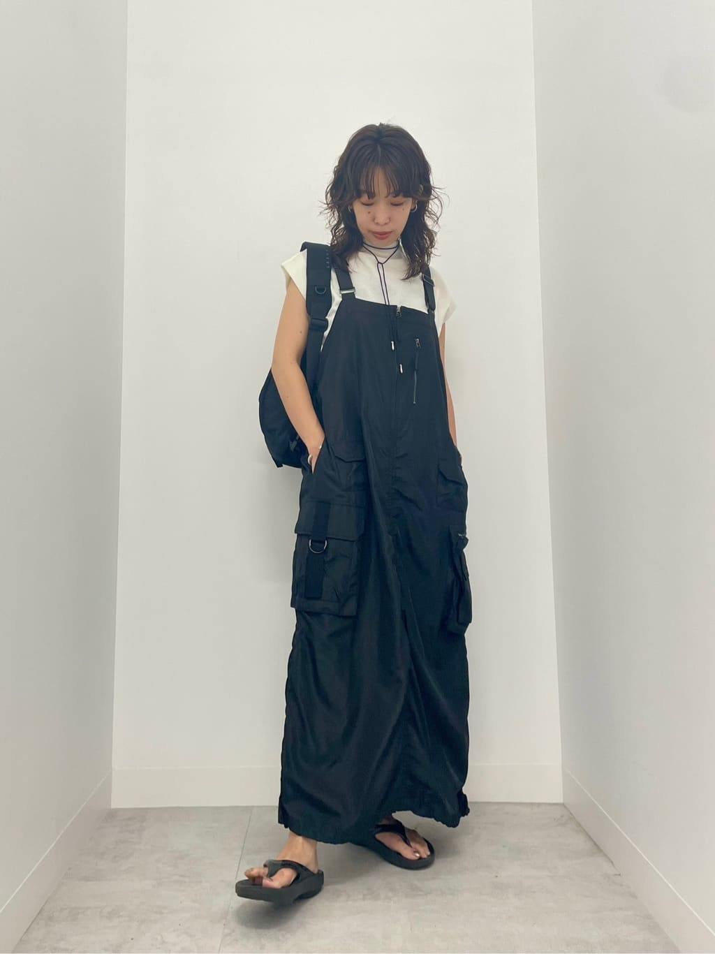LASUD シャーリングデザインジャンパースカート LASUD シャーリングデザインジャンパースカート