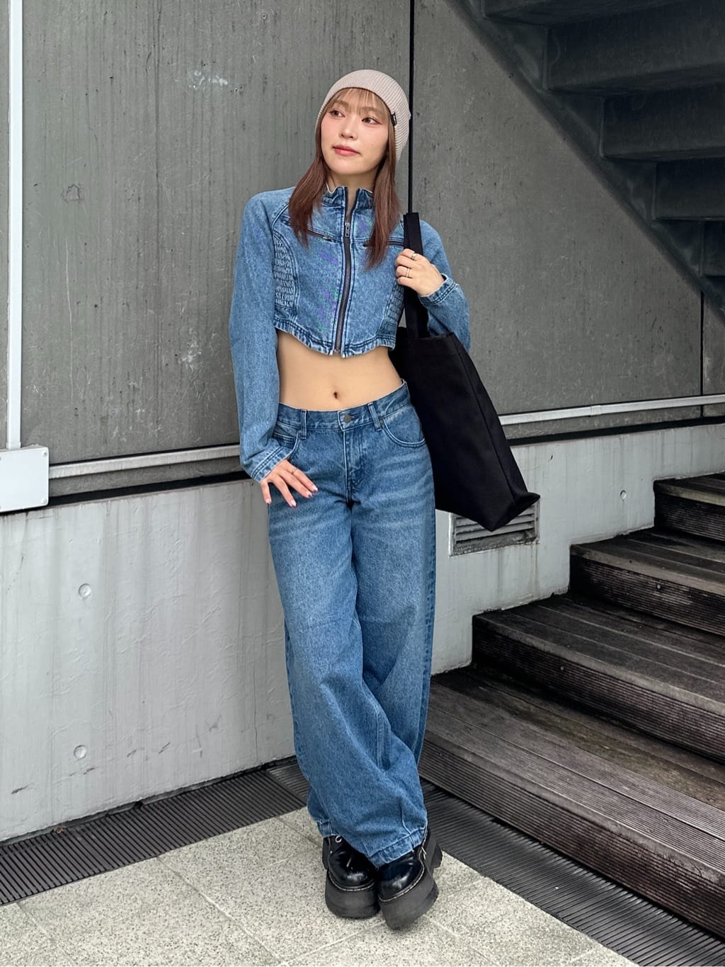 X-girl | ZIP UP STAND COLLAR DENIM JACKET | Rakuten Fashion(楽天