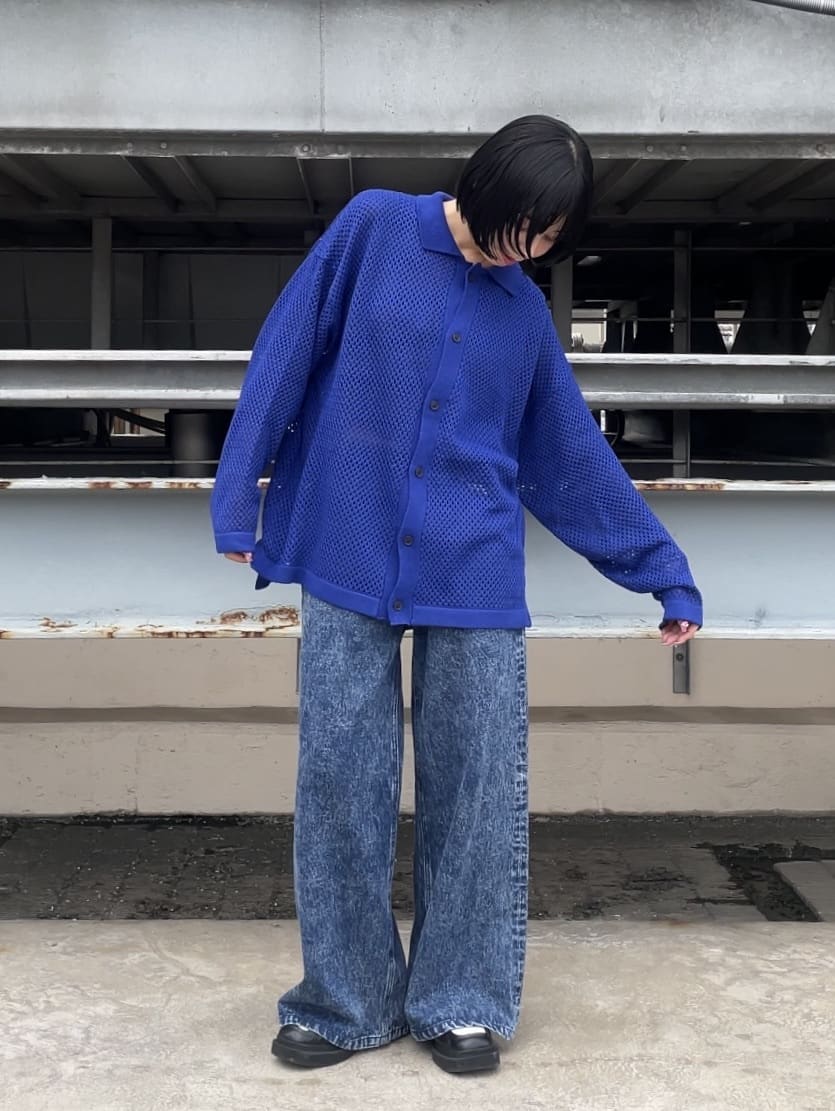 tk.TAKEO KIKUCHIの透かし編みニットシャツを使ったコーディネートを紹介します。｜Rakuten Fashion(楽天ファッション／旧楽天ブランドアベニュー)4474538