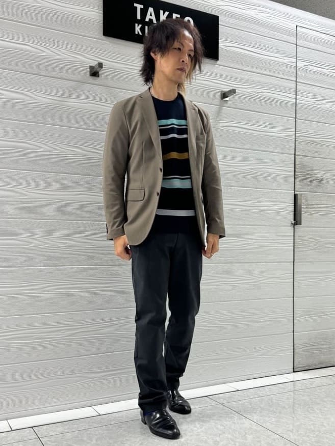 TAKEO KIKUCHIのリップルパネルボーダーカットソーを使ったコーディネートを紹介します。｜Rakuten Fashion(楽天ファッション／旧楽天ブランドアベニュー)4475623