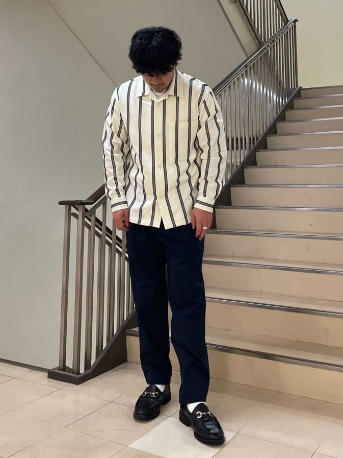 TAKEO KIKUCHIのカラミ ストライプ ジャージー シャツを使ったコーディネートを紹介します。｜Rakuten Fashion(楽天ファッション／旧楽天ブランドアベニュー)4482403