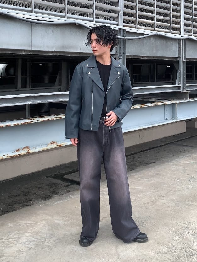 tk.TAKEO KIKUCHI ラムレザーダブルライダースジャケット