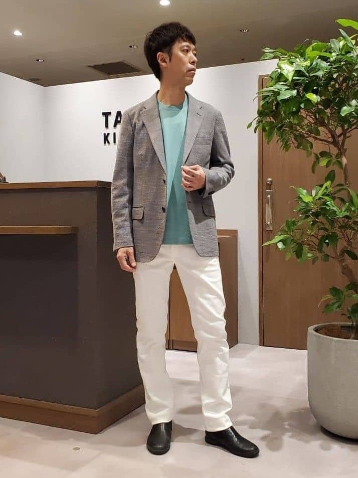 TAKEO KIKUCHIの【抗菌防臭/ジャケット対応】テーラード 長袖Tシャツを使ったコーディネートを紹介します。｜Rakuten Fashion(楽天ファッション／旧楽天ブランドアベニュー)4499980
