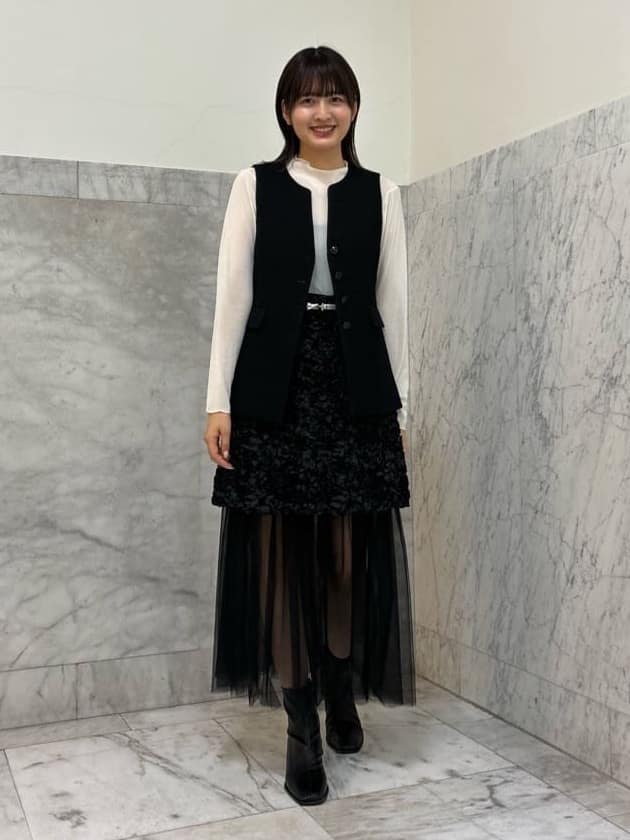 ANAYI | 【セットアップ対応商品】ワッフルツイードペプラムジレ