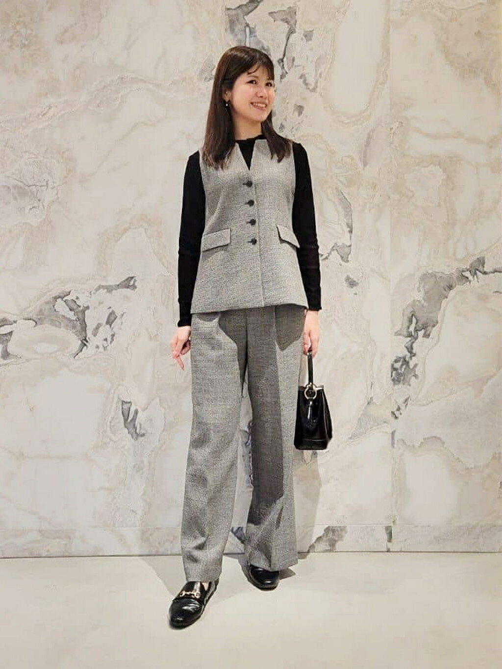 ANAYI | 【セットアップ対応商品】ワッフルツイードペプラムジレ